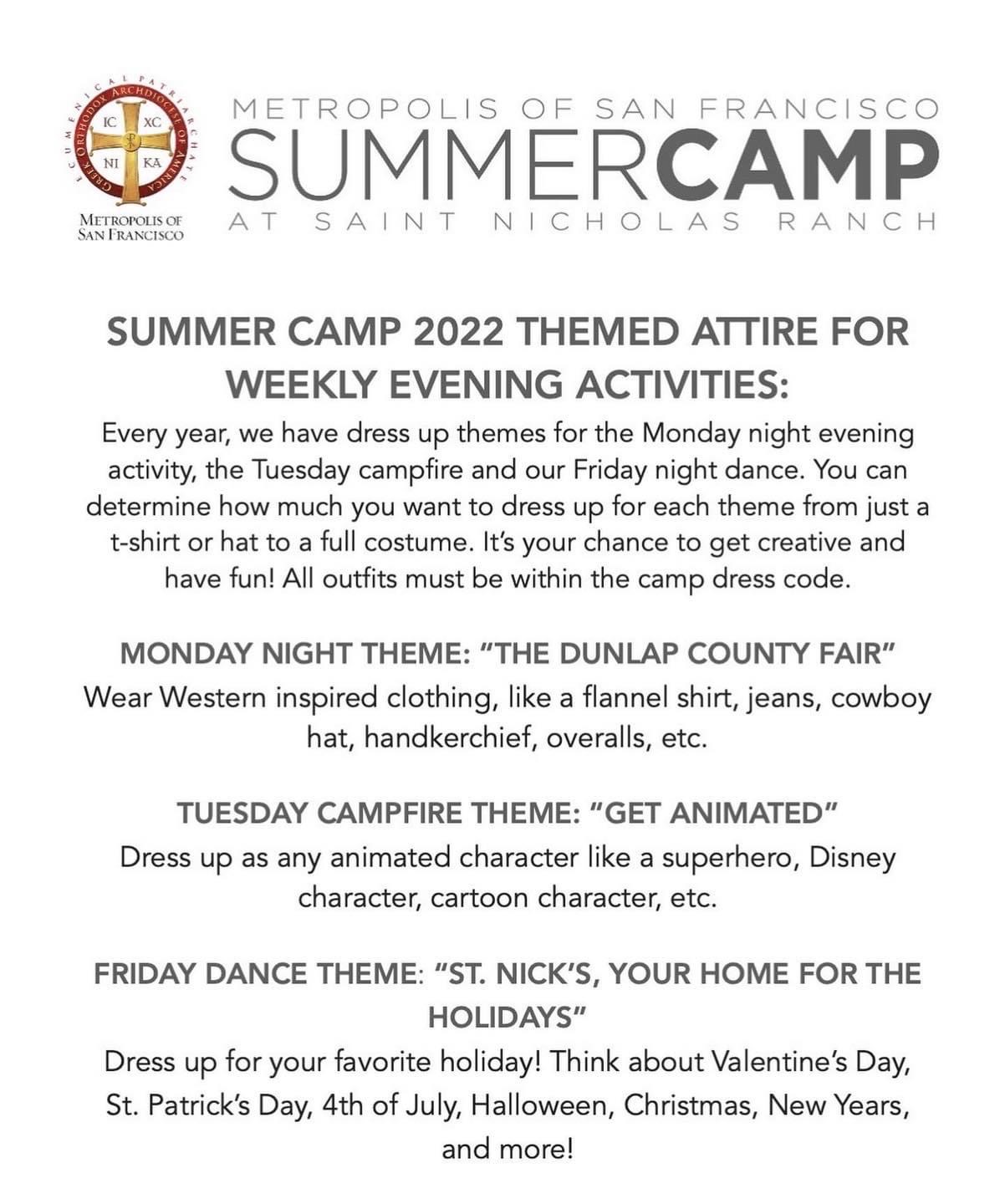 Summer Camp Themed Attire